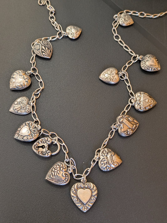 Sterling Puffy Heart Necklace