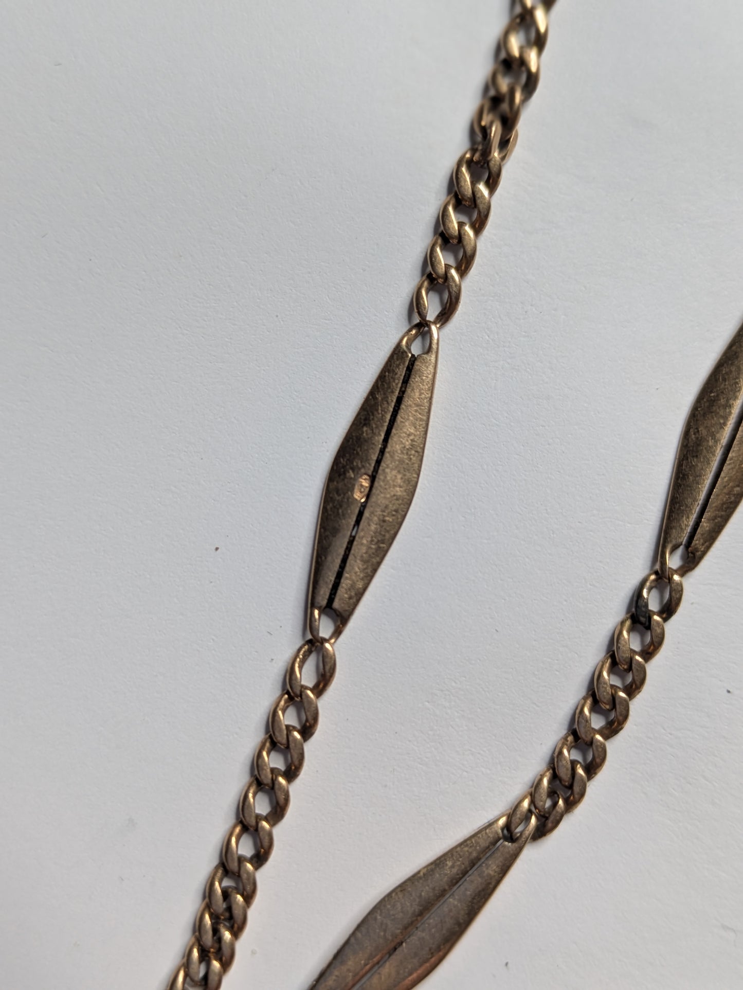 14k Watch Chain with Double Triangle Sections