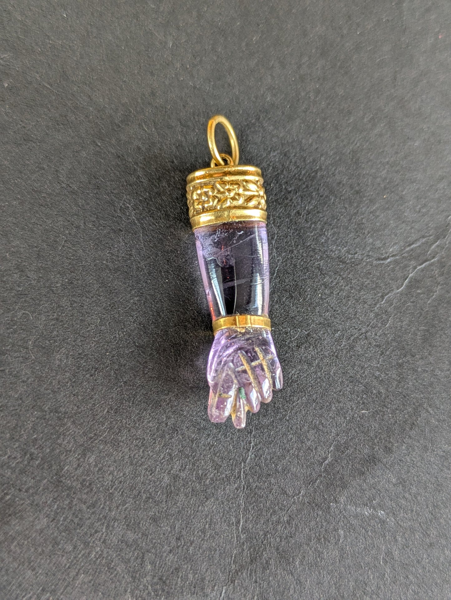 Victorian Carved Amethyst Figa with 18kt Details