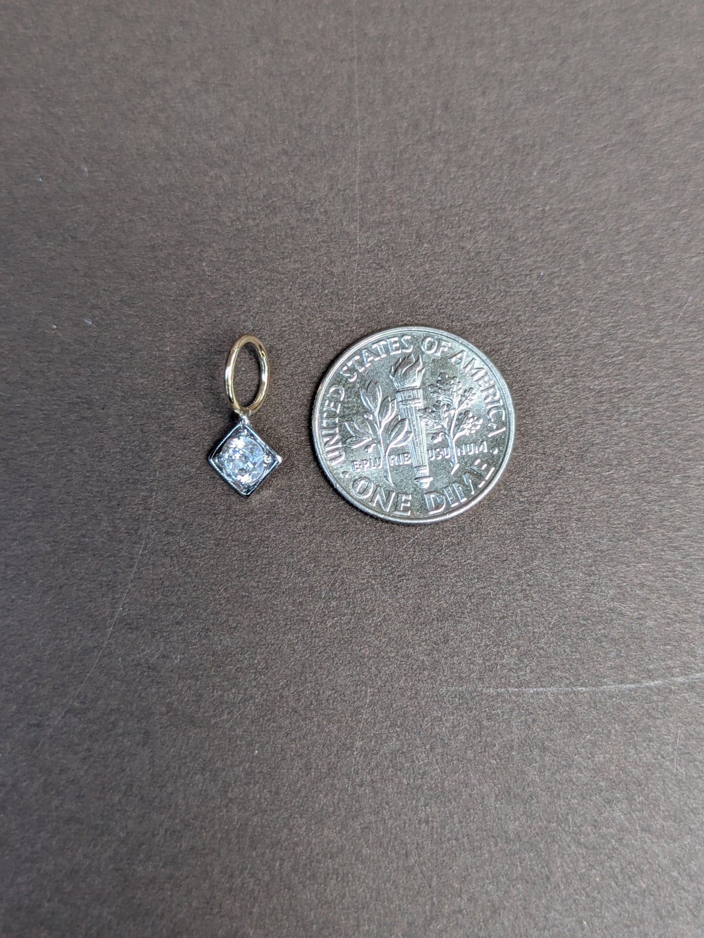 14kt Minecut Diamond Pendant
