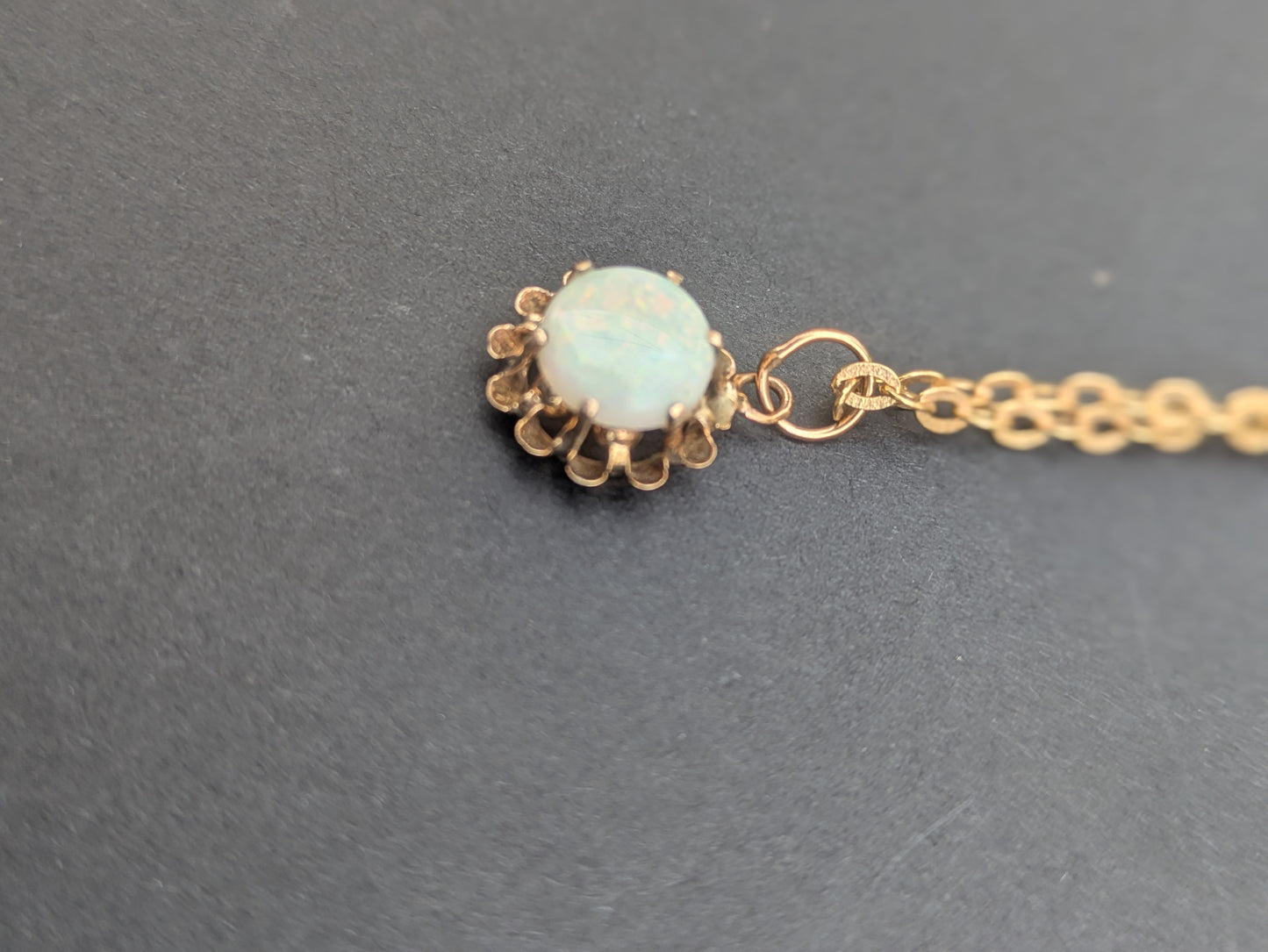 14k Rose Gold Opal Necklace