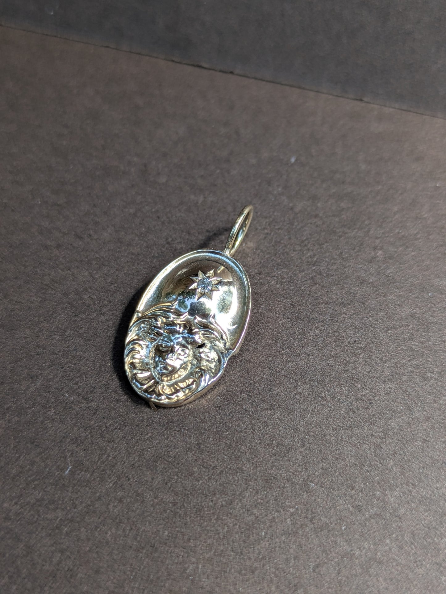 14kt Art Nouveau Pin Conversion with Diamond Charm