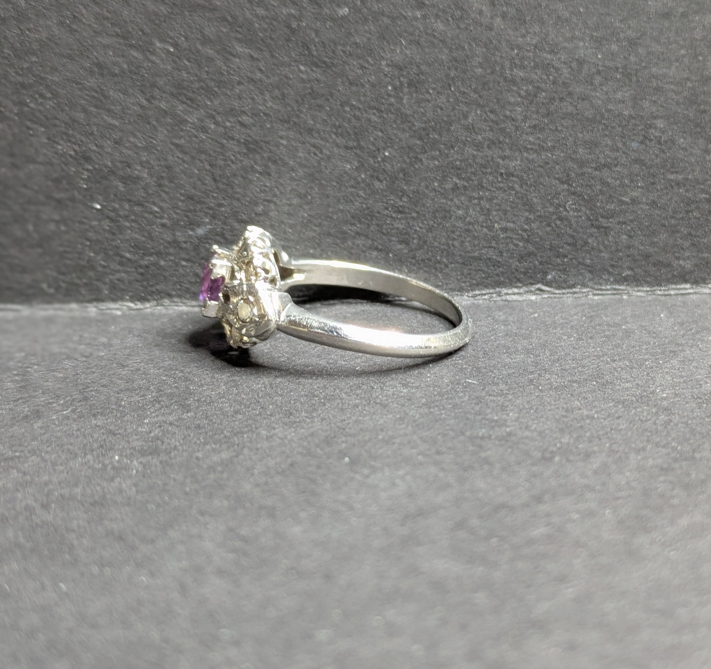 1930's Platinum, Diamond, and Pink Sapphire Ring