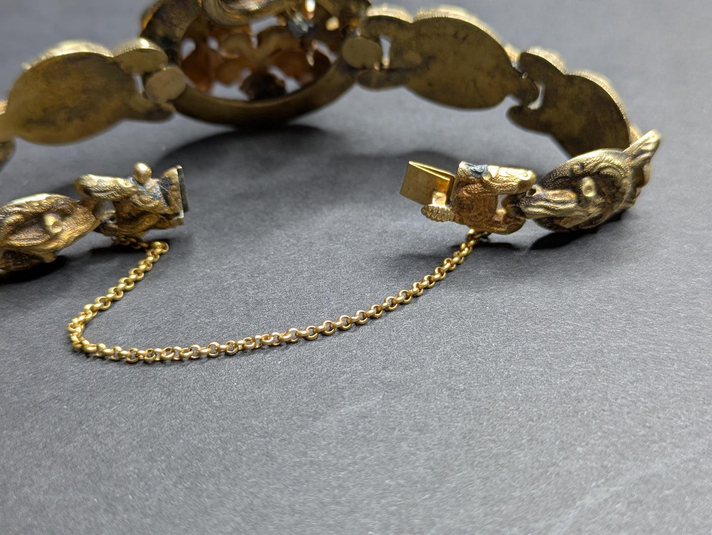 1880's Repousse Branches and Pearl Grape Bracelet