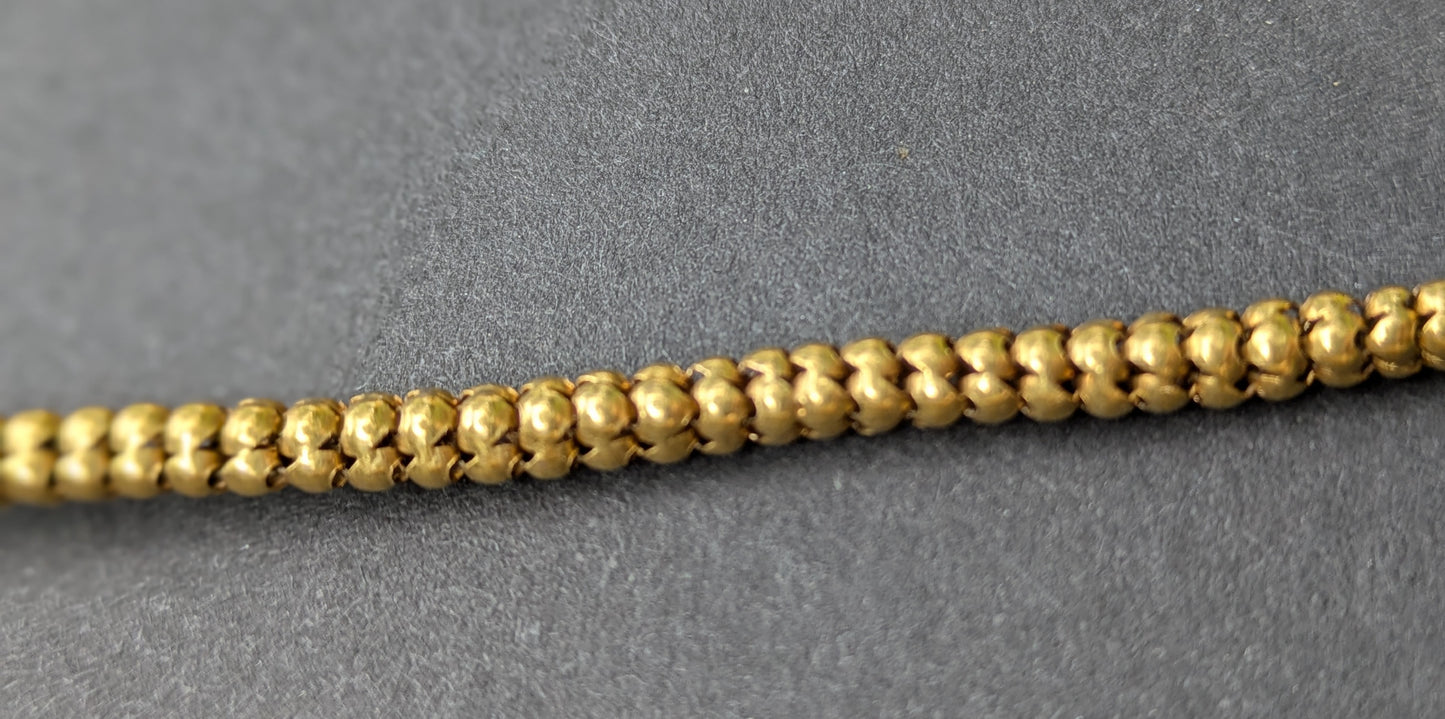 Late 1800's 14k Snake Necklace with Blue and White Enamel, Ruby Eyes, and Oringial Pearl Drop
