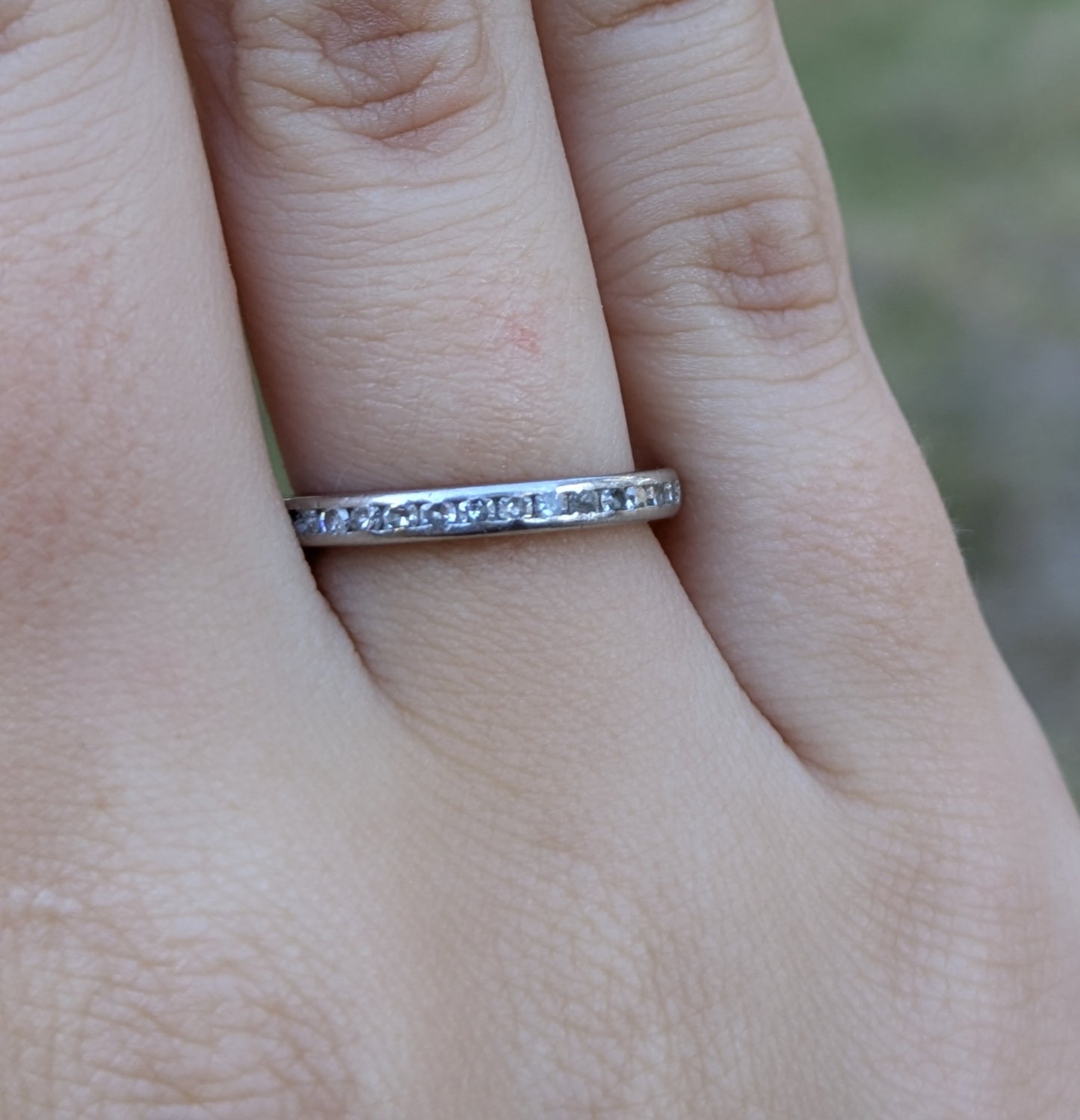 Platinum Channel Set Single Cut Diamond Band