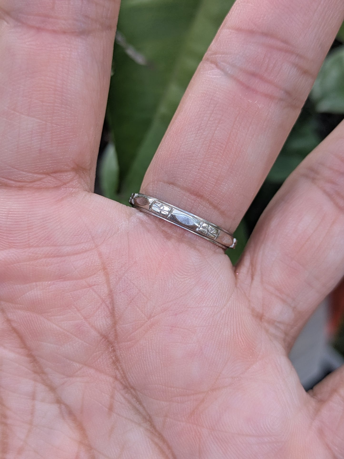 18k White Gold Band with Engraving