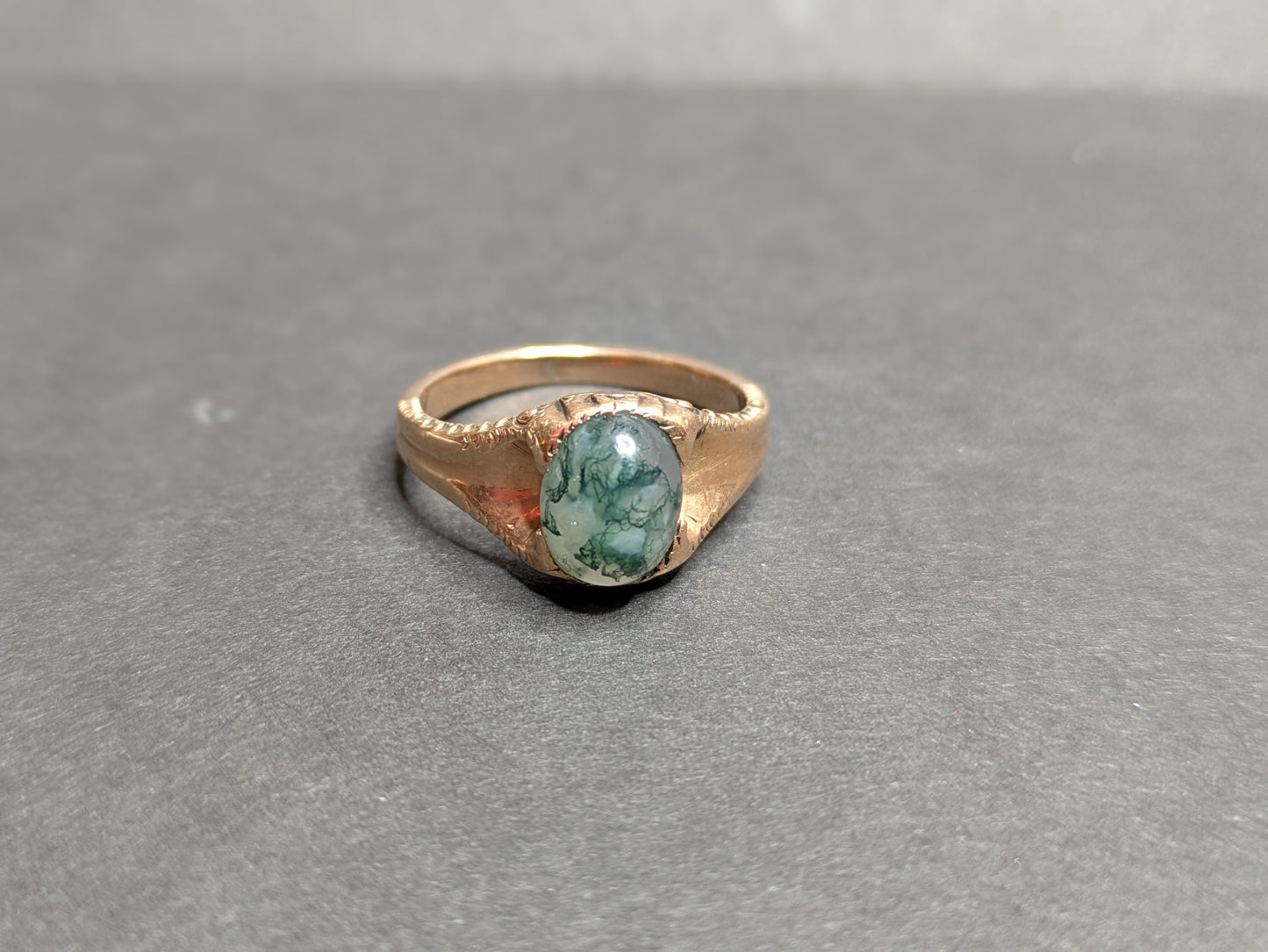 Moss Agate Gold Ring