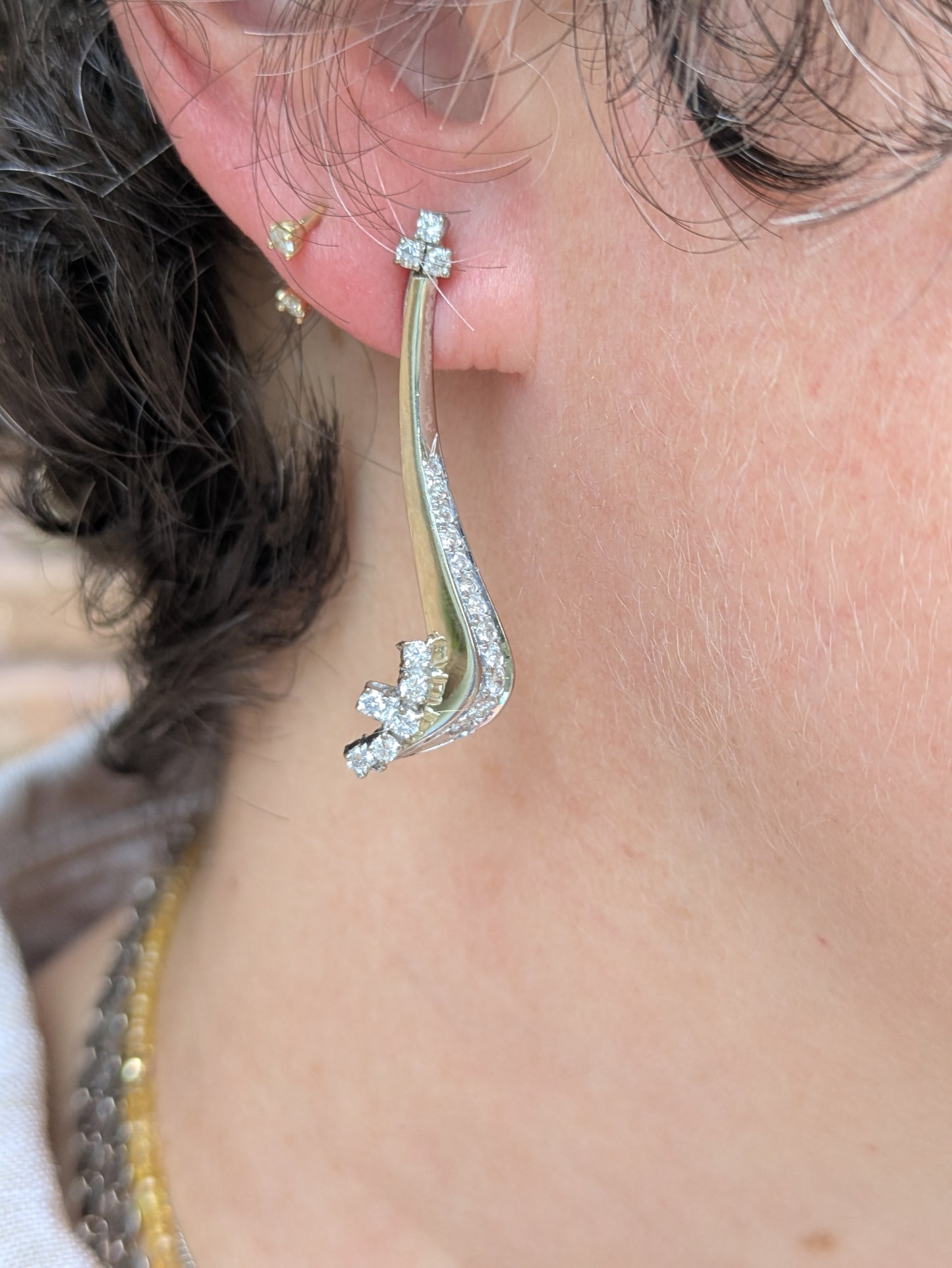 14kt White Gold and Diamond Earrings