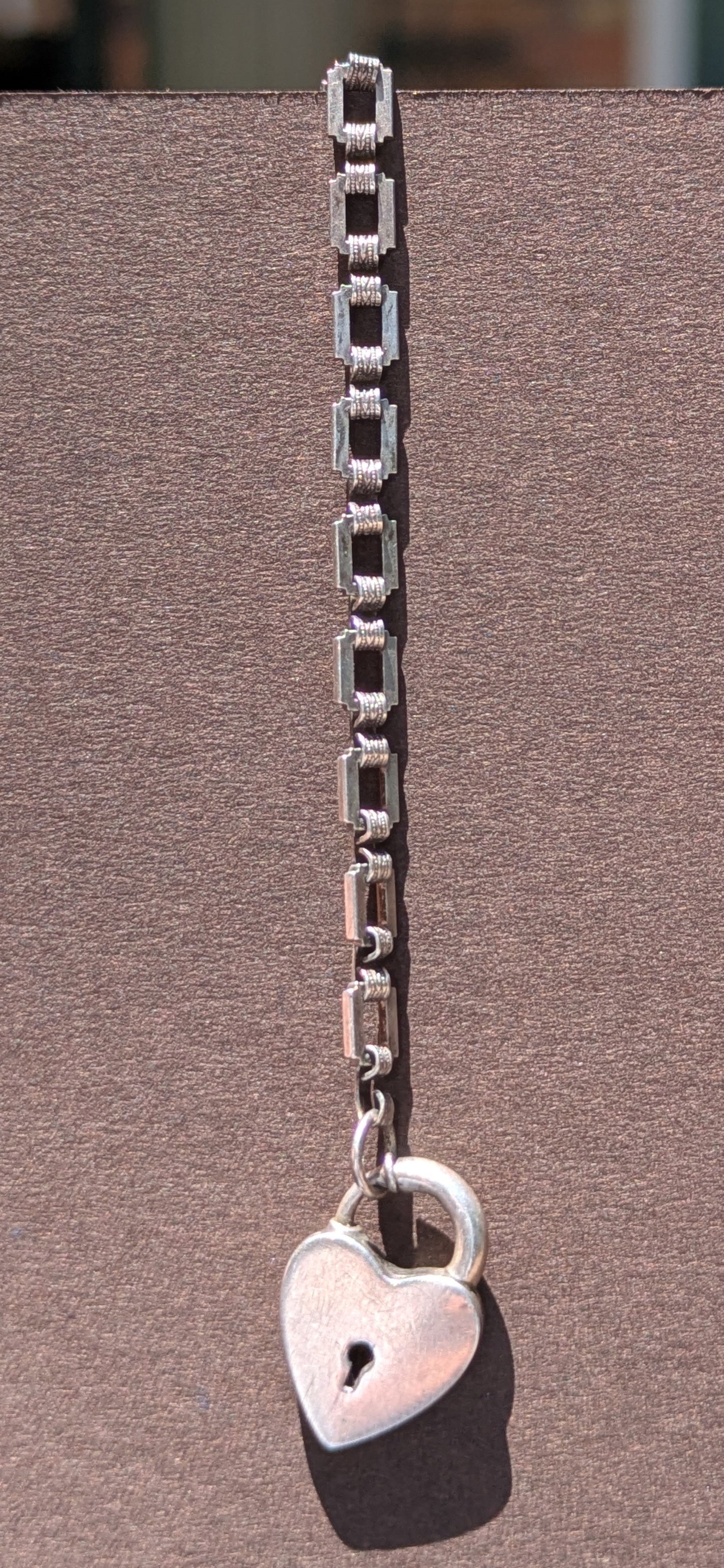 Sterling American 1930's & 40's Heart Clasp Bracelet
