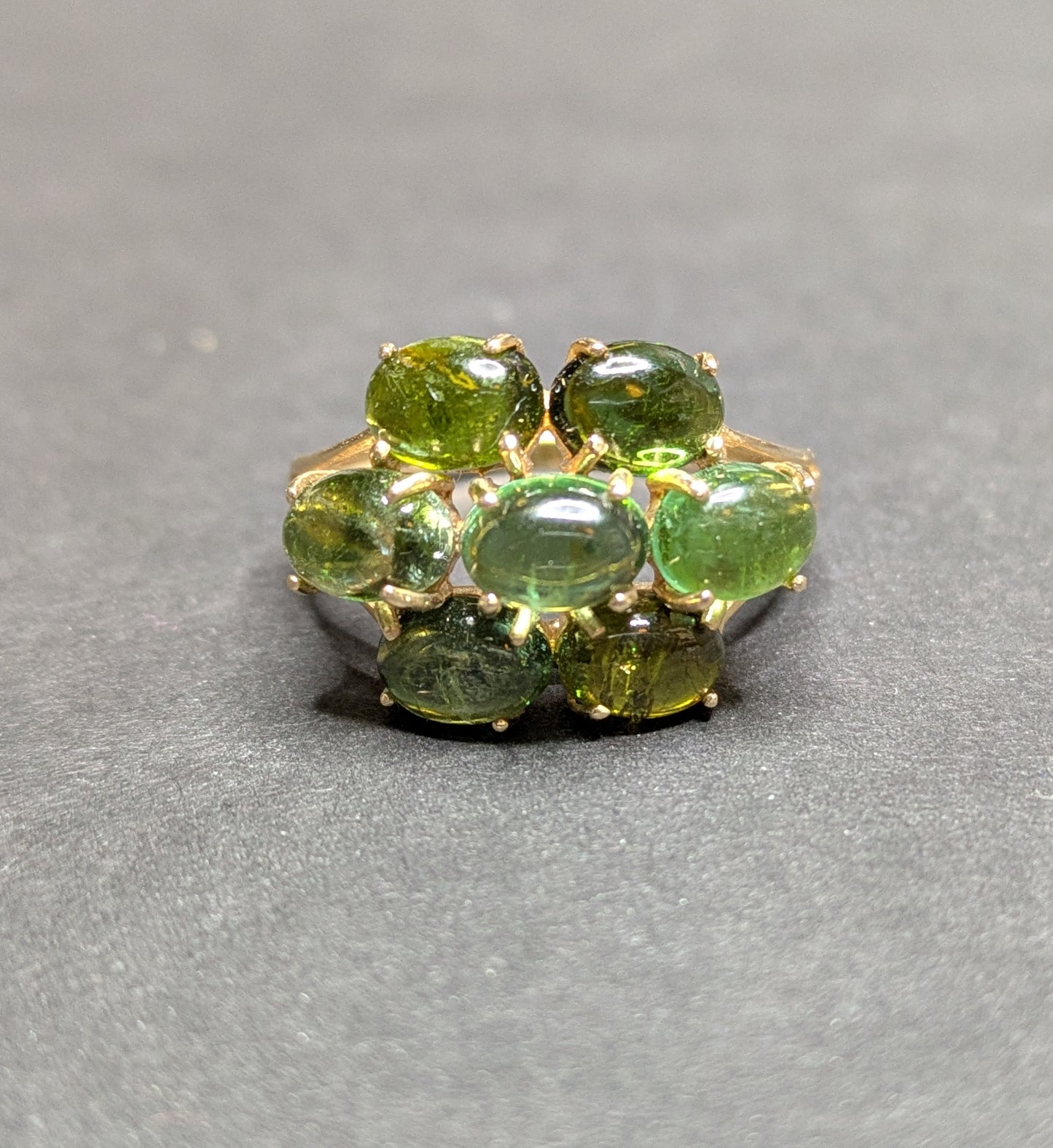 Vintage 14k Tourmaline Cluster Ring