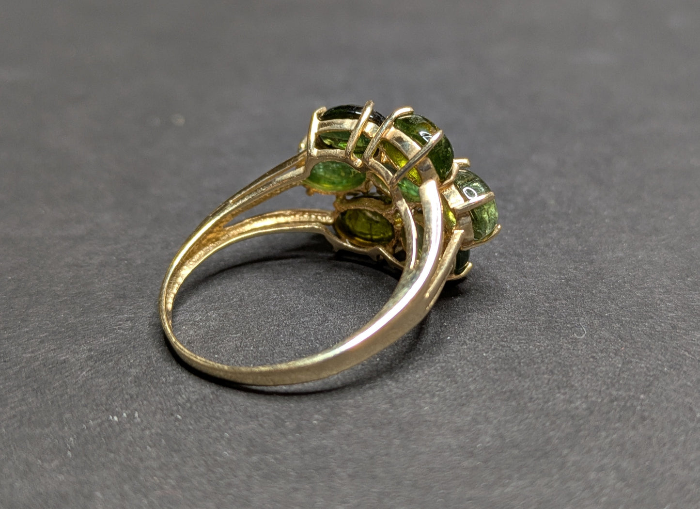 Vintage 14k Tourmaline Cluster Ring