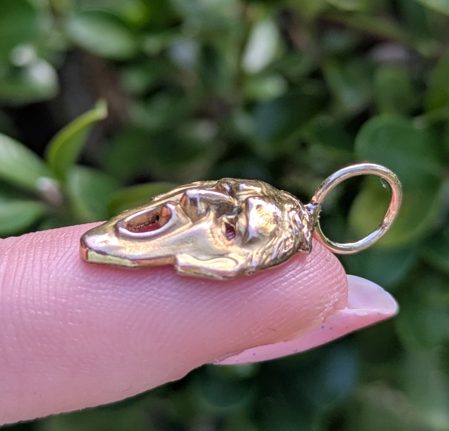 14kt Tragedy Mask Pendant