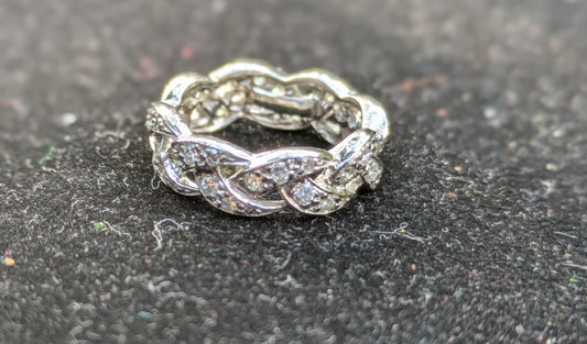 Braided Platinum and Diamond Band
