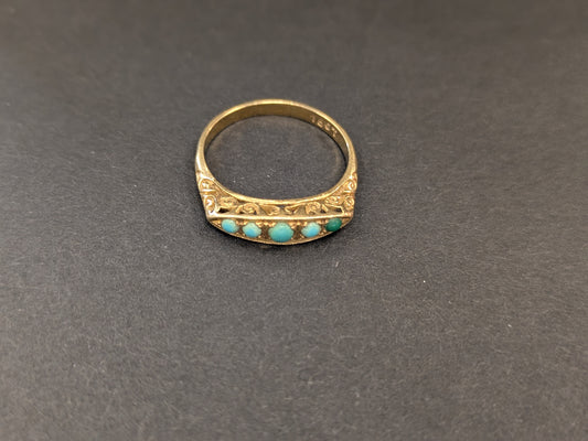 English 18k Interwar years Turquoise Rings