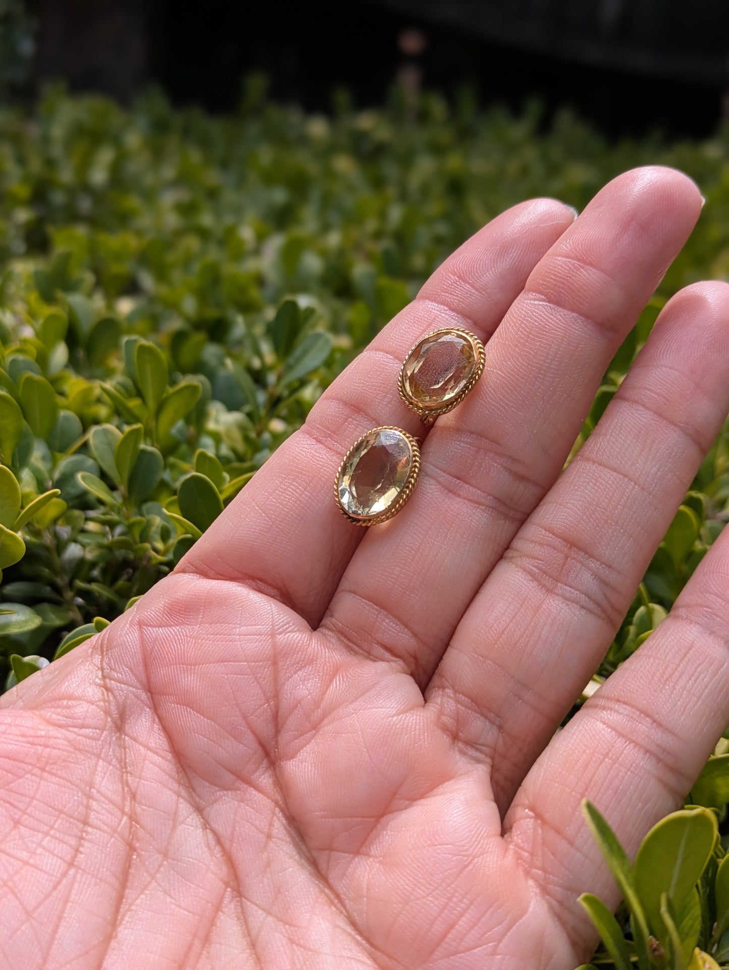 14kt Bezel Set Citrine Earrings