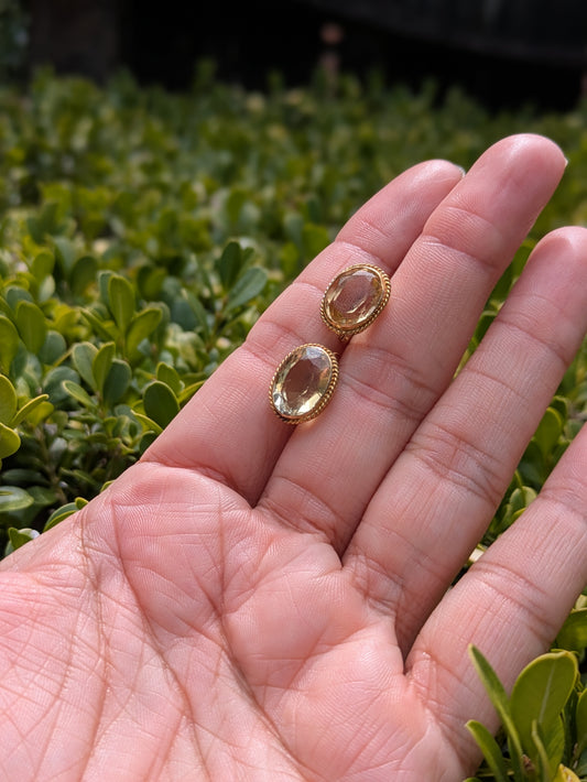 14kt Bezel Set Citrine Earrings