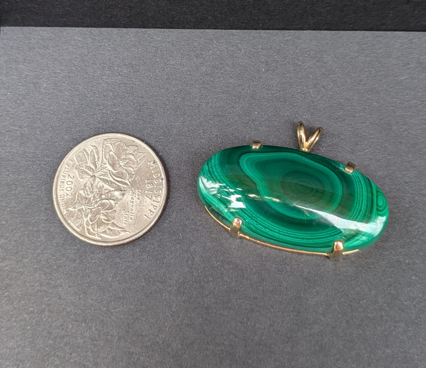 14kt Malachite Pendant