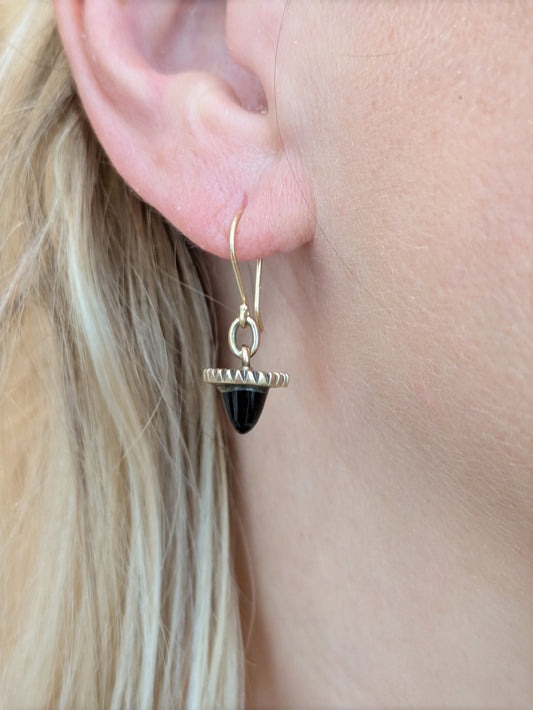 14kt Garnet Acorn Earring