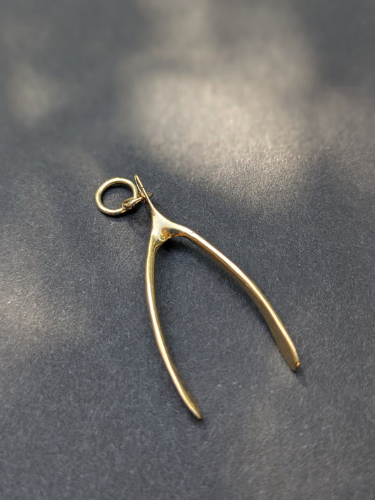 Large 14kt Wishbone Pendant
