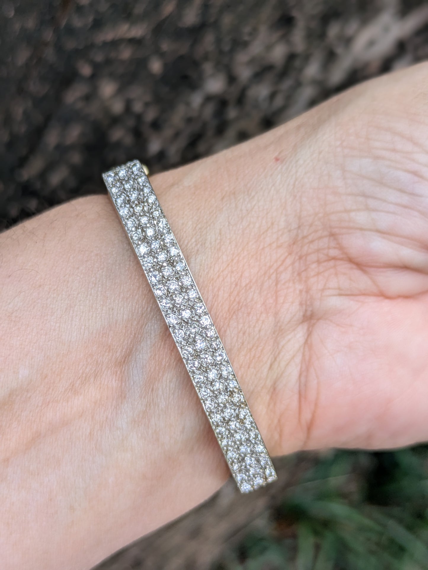 14k 1970's Diamond Bangle