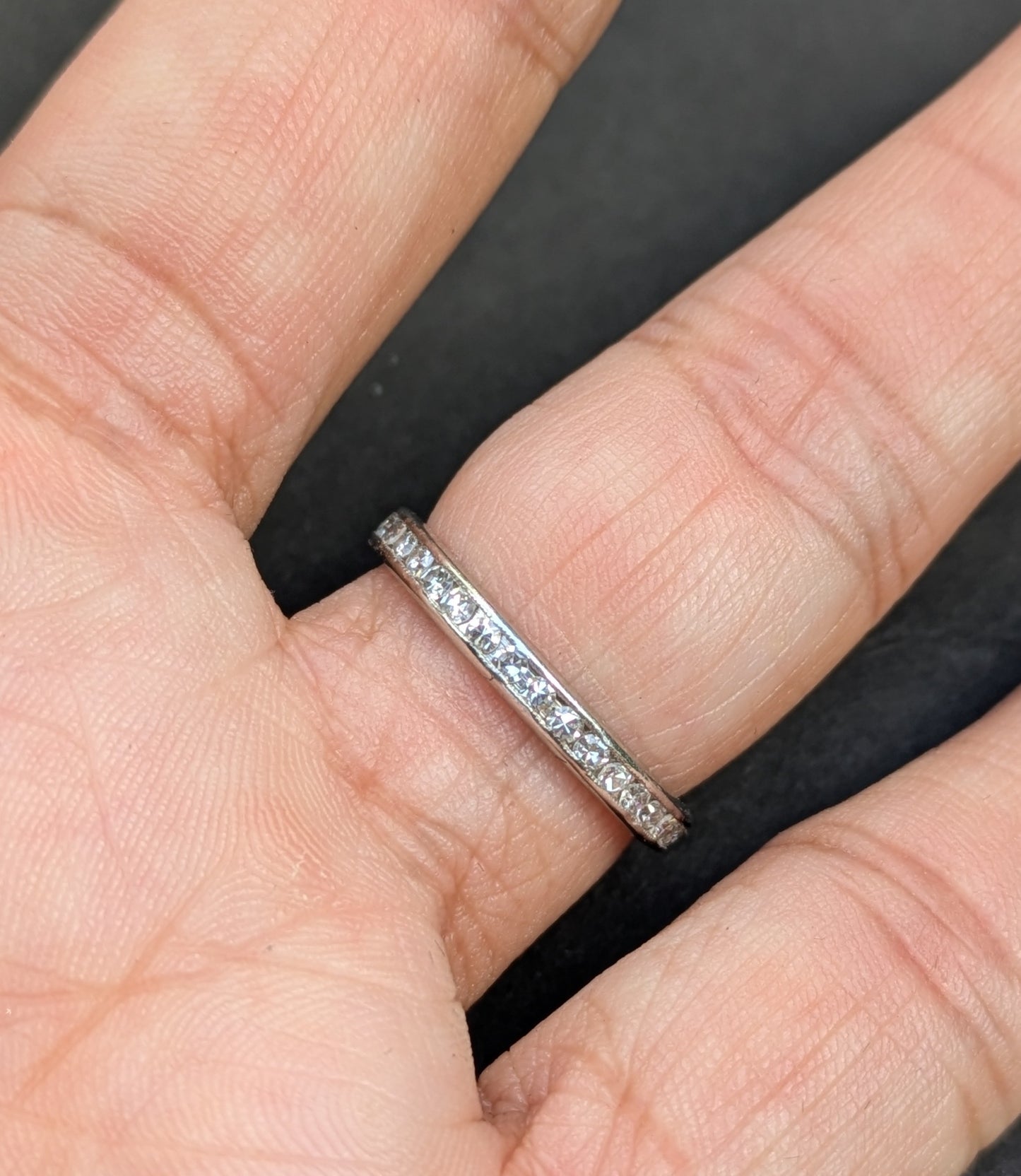 Platinum Old European Cut Diamond Eternity Band