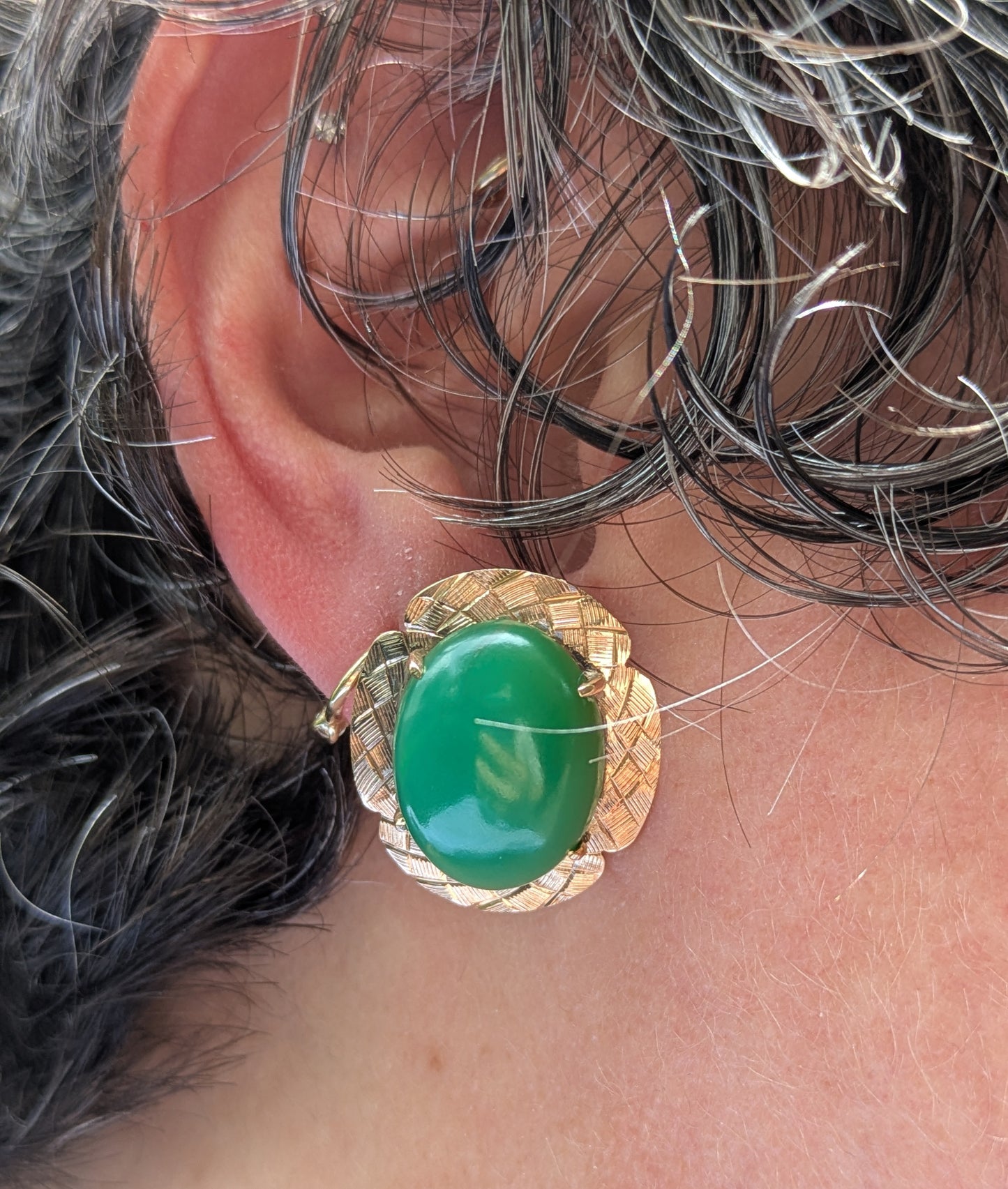 Vintage Aventurine 14kt Earrings