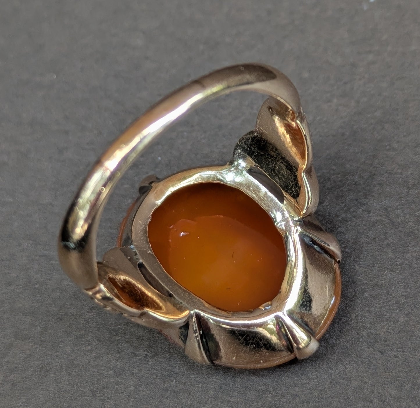 10kt Victorian Signet Ring with Carved Carnelian "B"