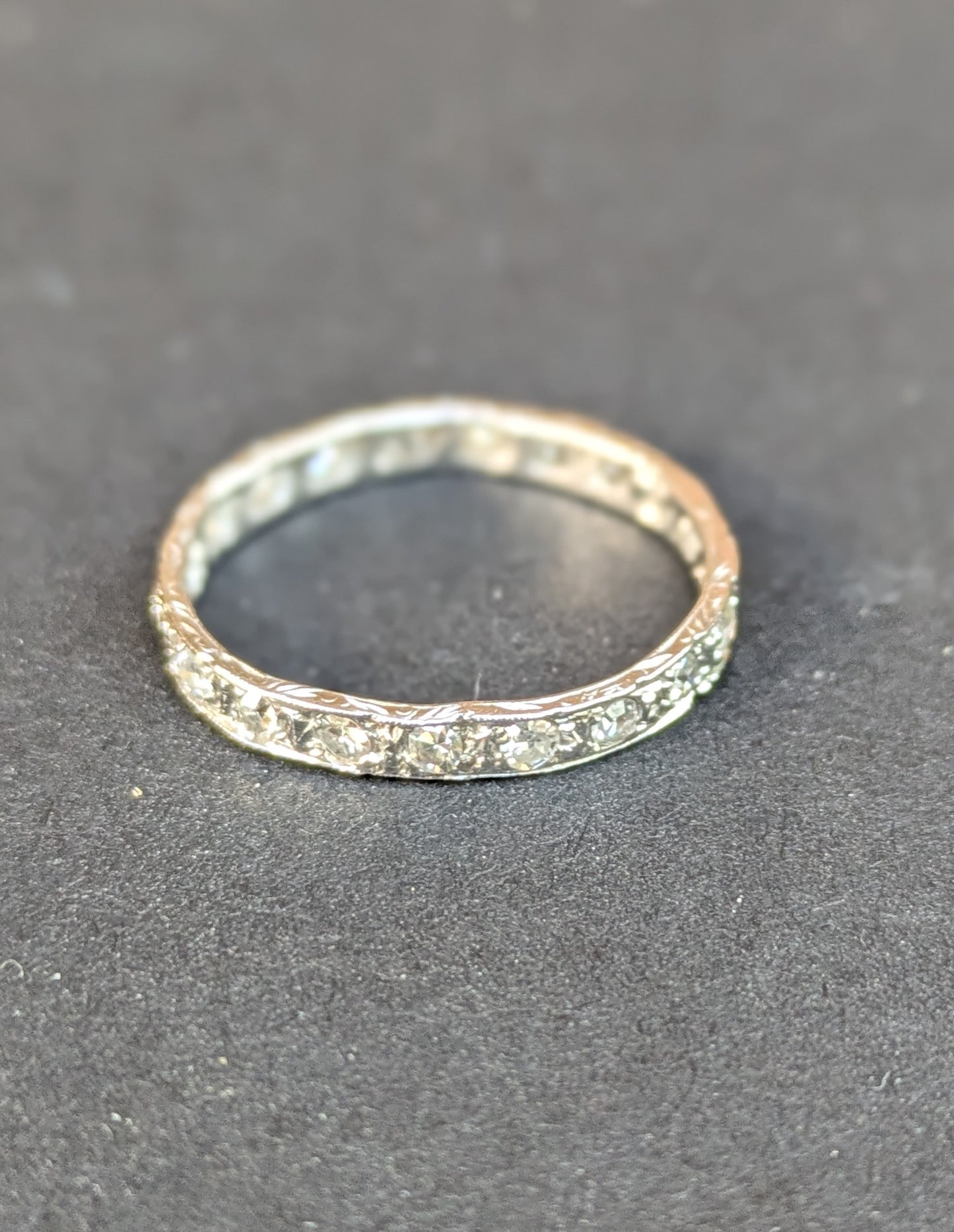 1920's Old European Cut Diamond Platinum Eternity Band