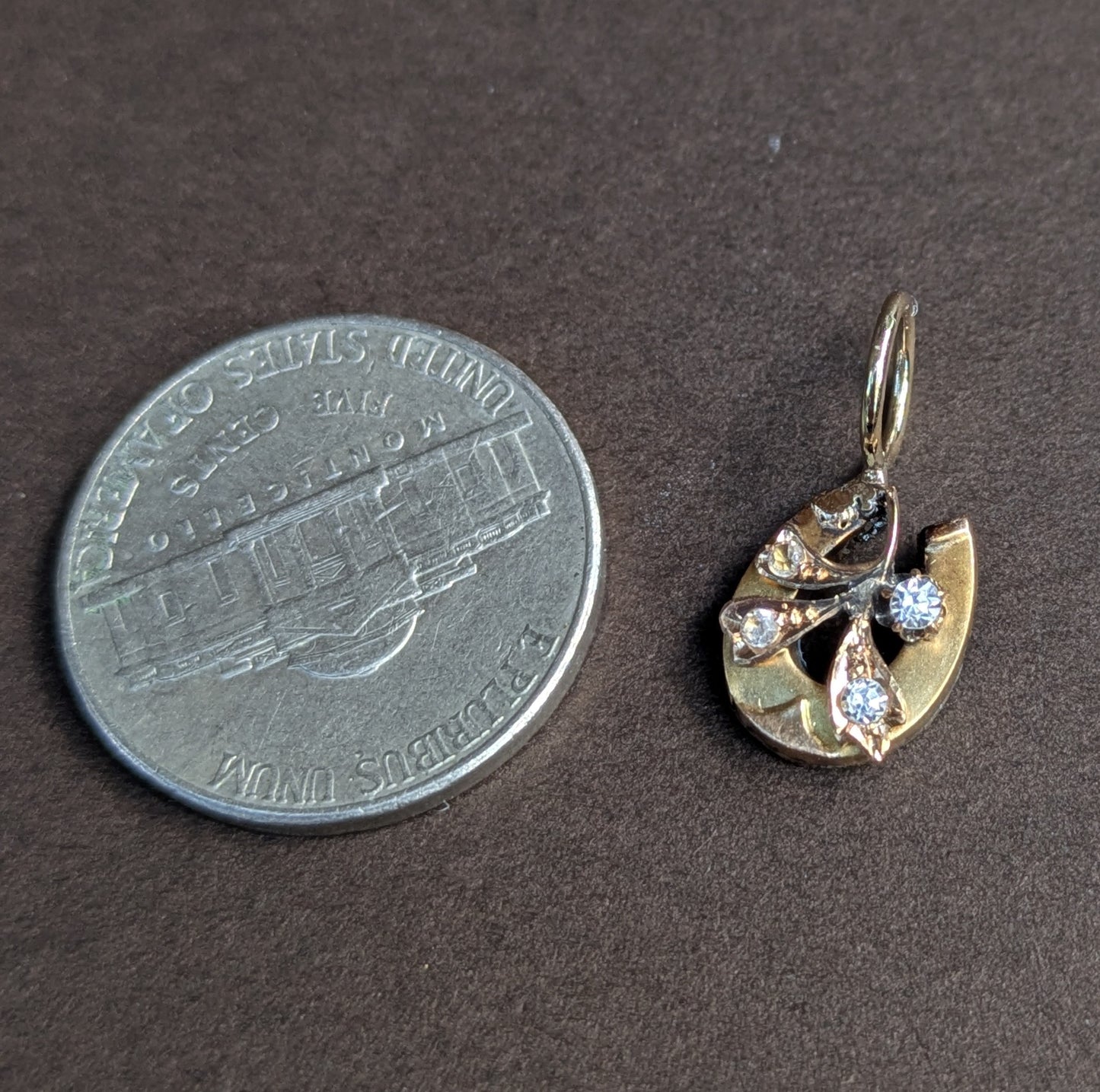 14kt Diamond Horseshoe Conversion Charm