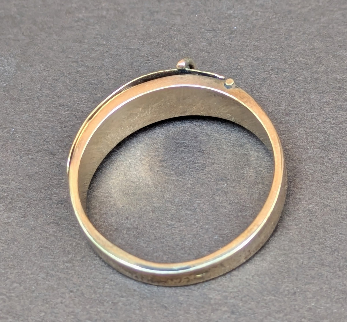 14kt Dutch Mourning Ring Buckle Style with Hidden Hair