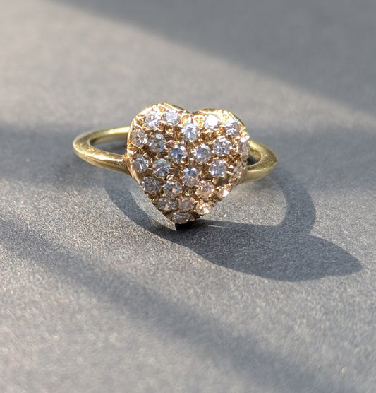 14kt Diamond Heart Ring