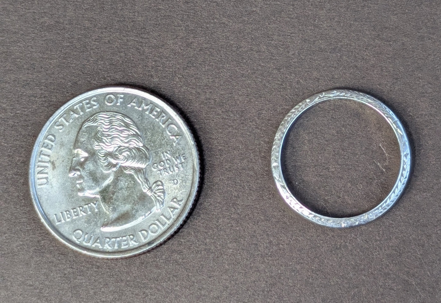1930's Hand Engraved Platinum Wedding Band