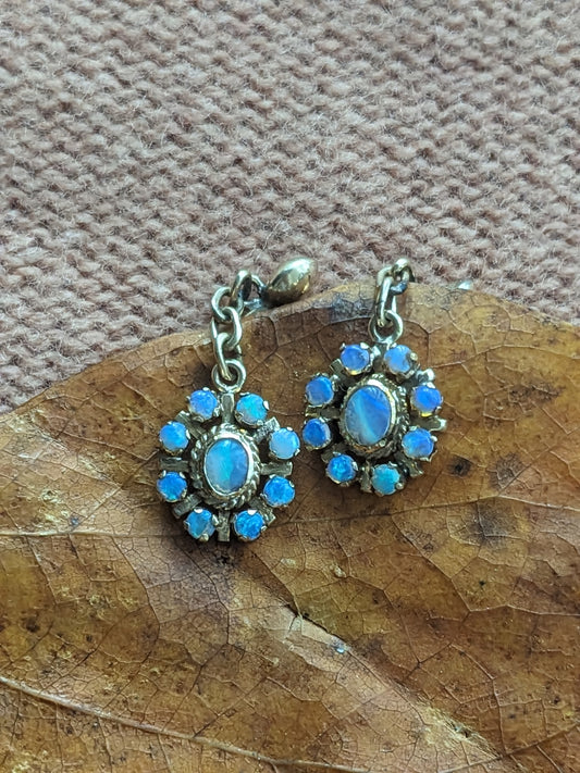 14k Jelly opal cluster earrings