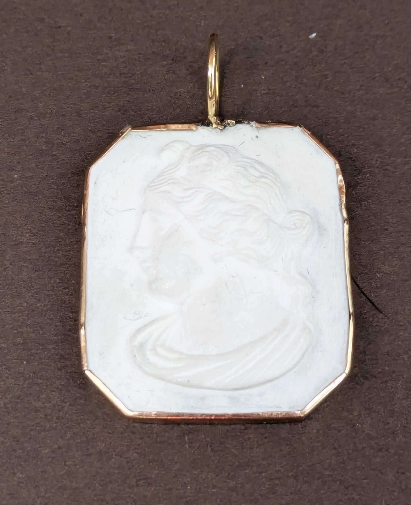 14kt Bezel Set Rescued Cameo Pendant