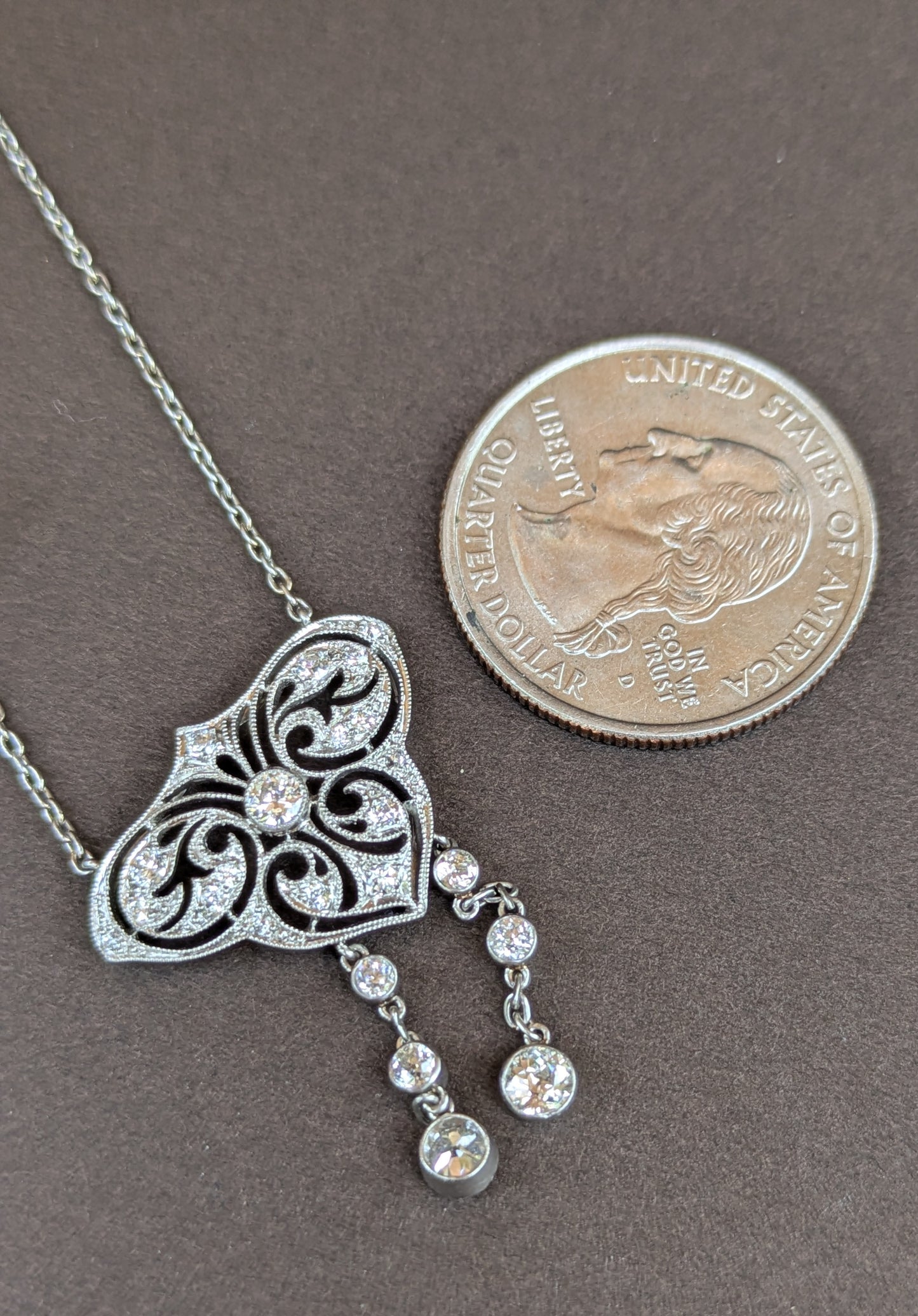 Platinum Art Deco Diamond Lingerie Necklace