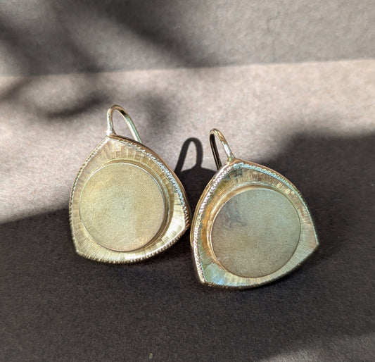 14kt Hook Earrings Converted from 1950's Cuff Link