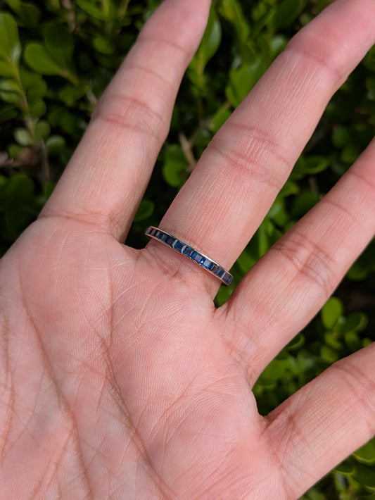 1930's 18kt White Gold Sapphire Eternity Band