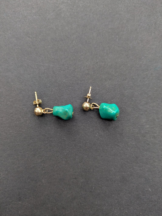 14k Turqouise Drop Earrings