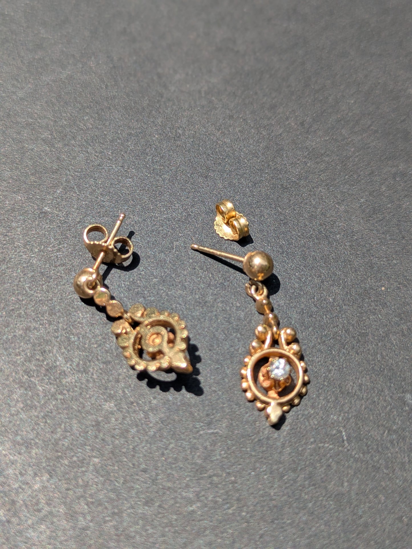 14kt Beadwork Diamond Earrings