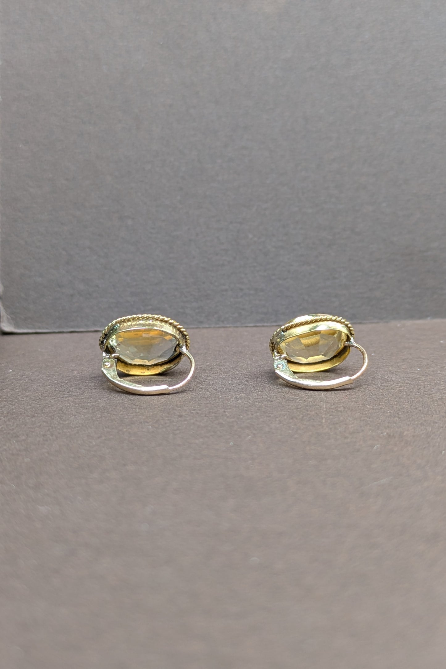 14kt Bezel Set Citrine Earrings