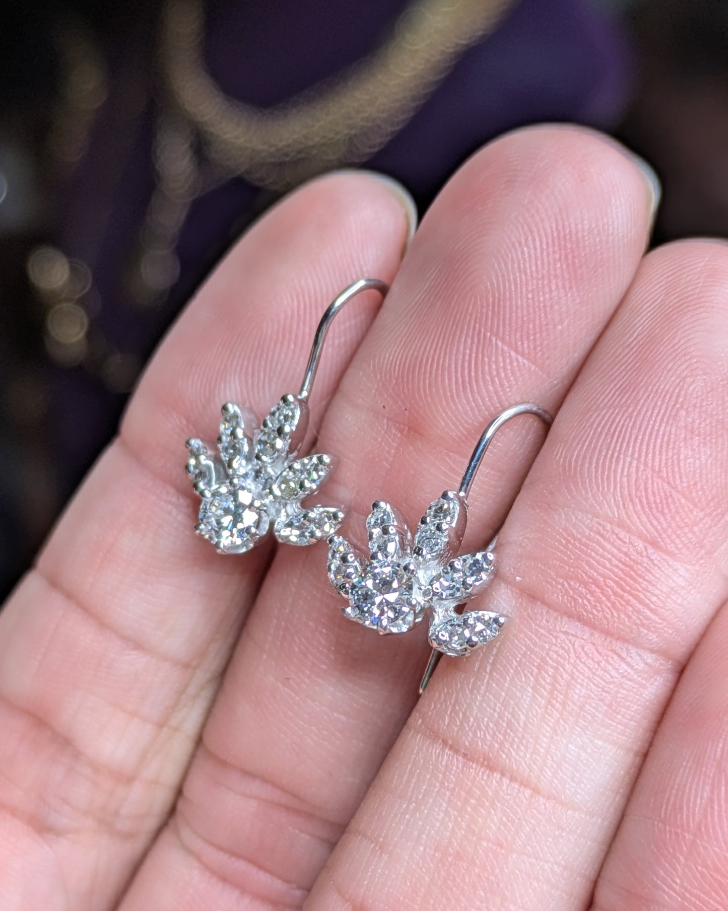 14kt White Gold Diamond Earrings