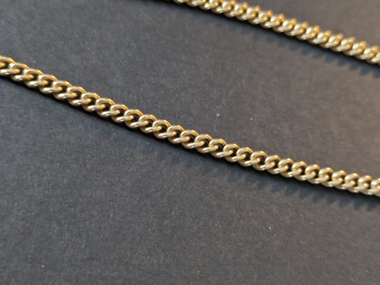 14kt Solid Flat Curb Watch Chain