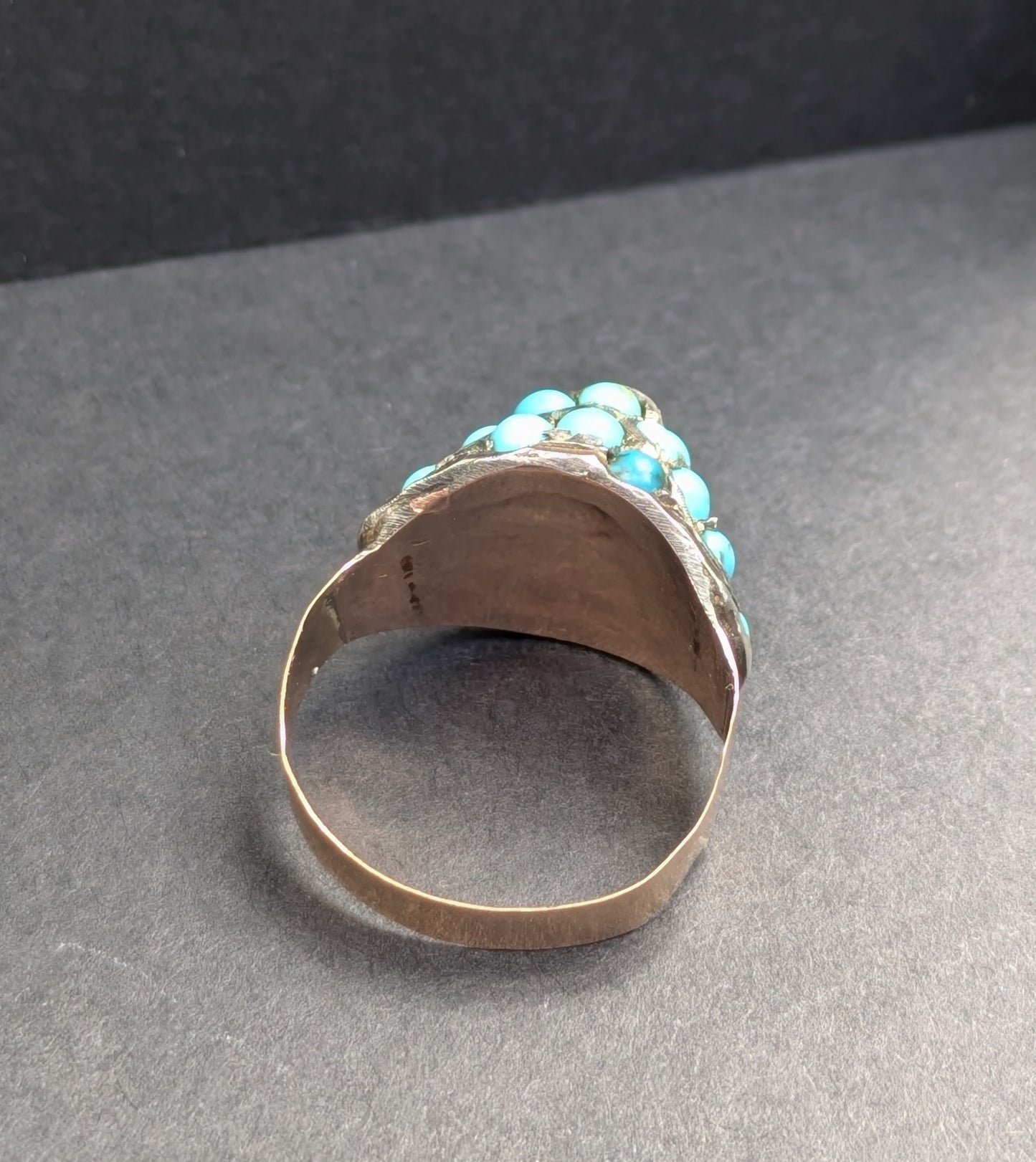 10kt Turqoise Bombe Cluster Ring