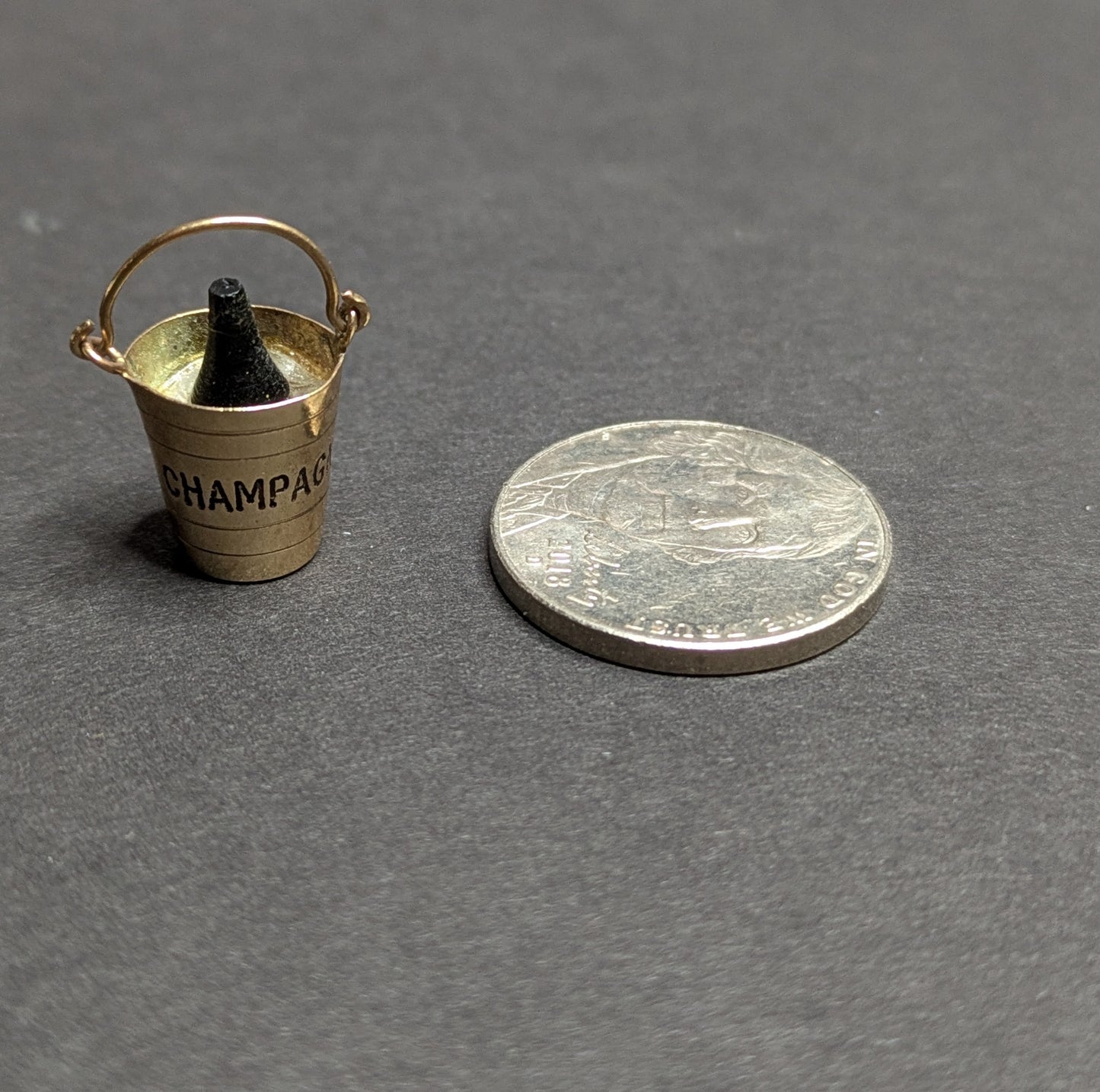 9k Champagne Bucket and Bottle Charm