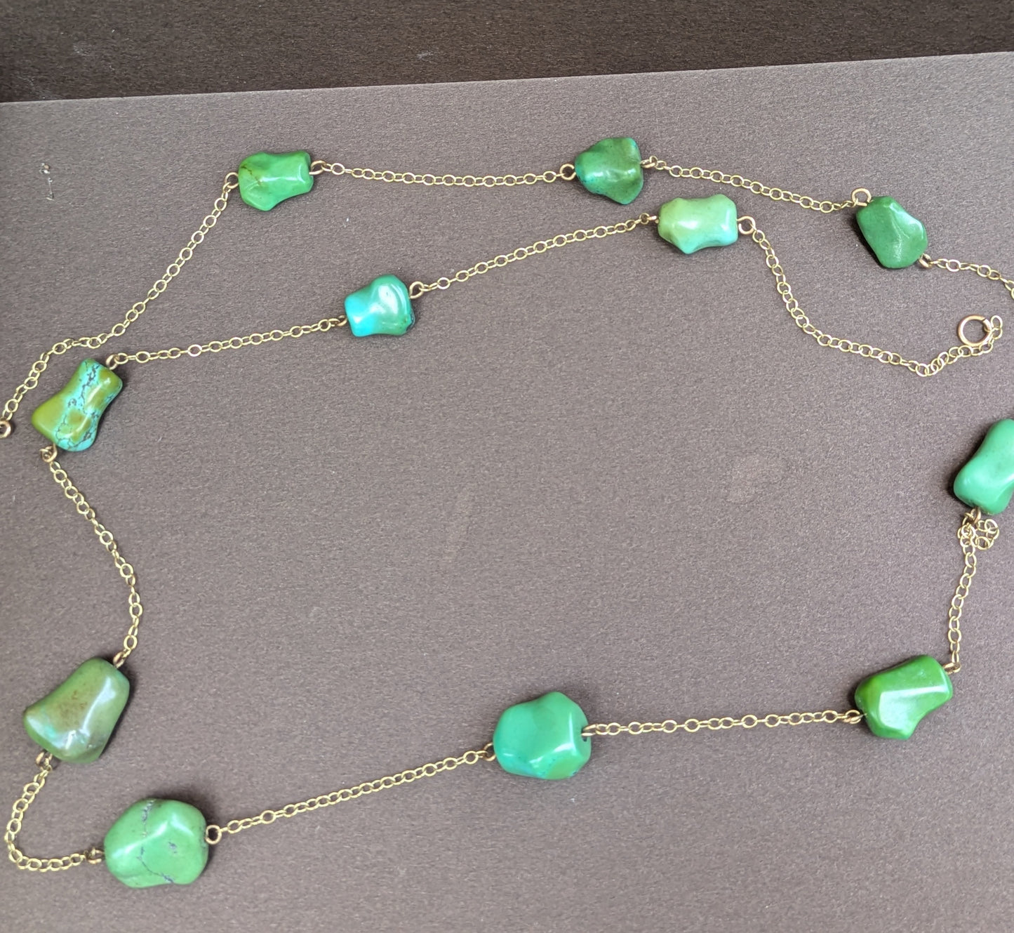 9kt English Interwar Years Turquoise Necklace