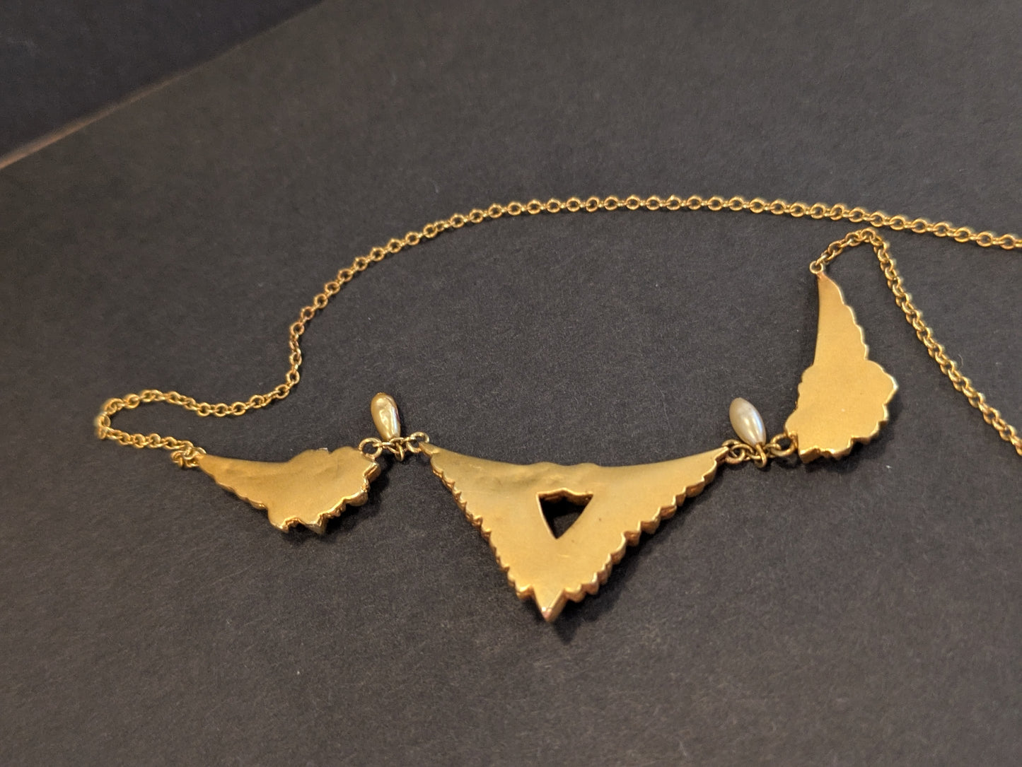 14k German Jugendstil Pinecone Paneled Necklace
