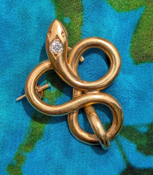 18kt French Snake Brooch and Pendent