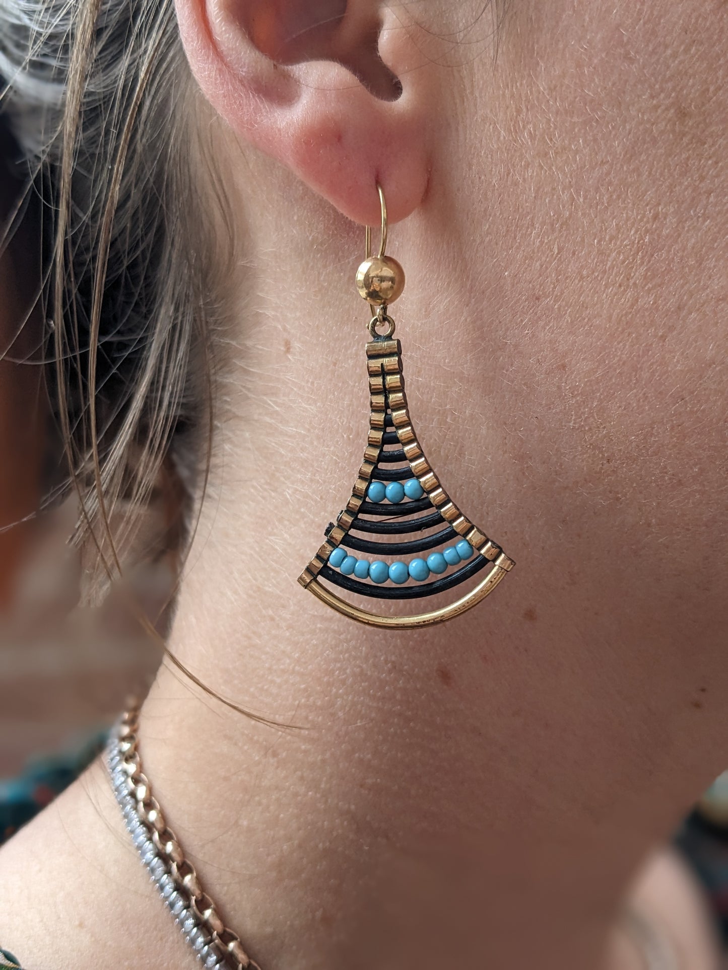 Turquoise 14k earrings