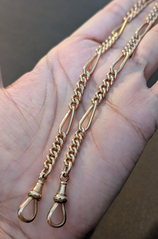 Rose Gold English Watch Chain 9kt